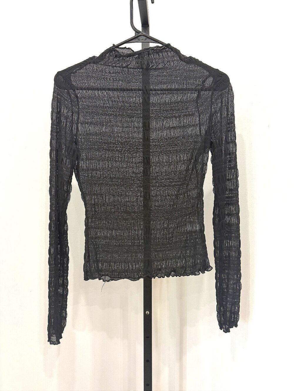Princess Polly Black Sheer Long Sleeve Top Size AU 8 / US 4